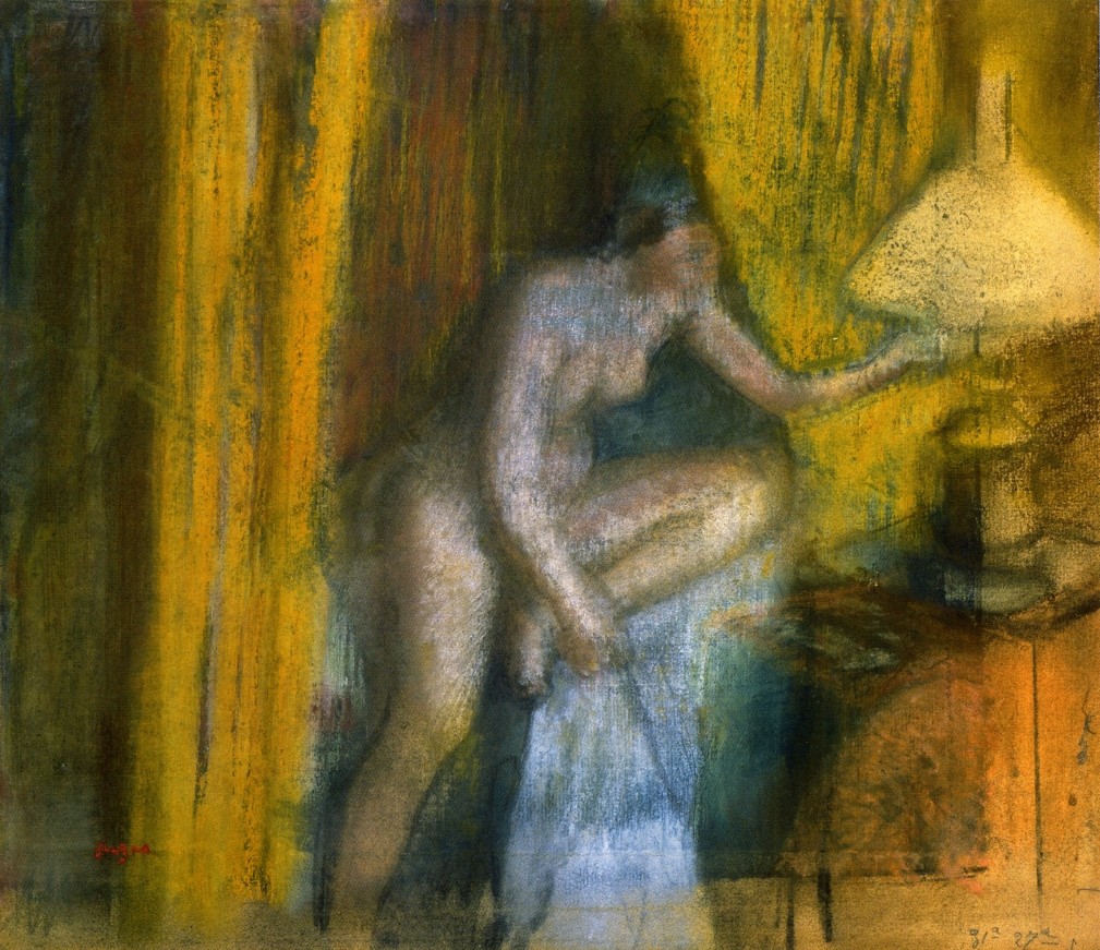 Bedtime (Woman Extinguishing Her Lamp) by Edgar Degas
