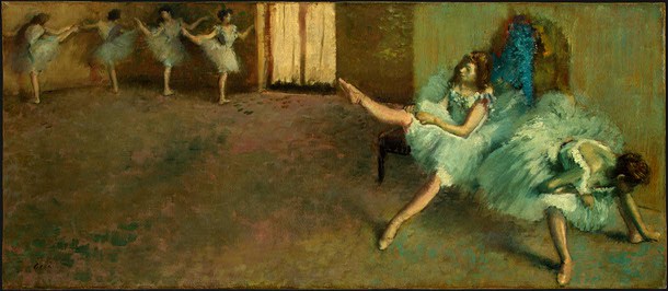Before the Ballet (detail) by Edgar Degas