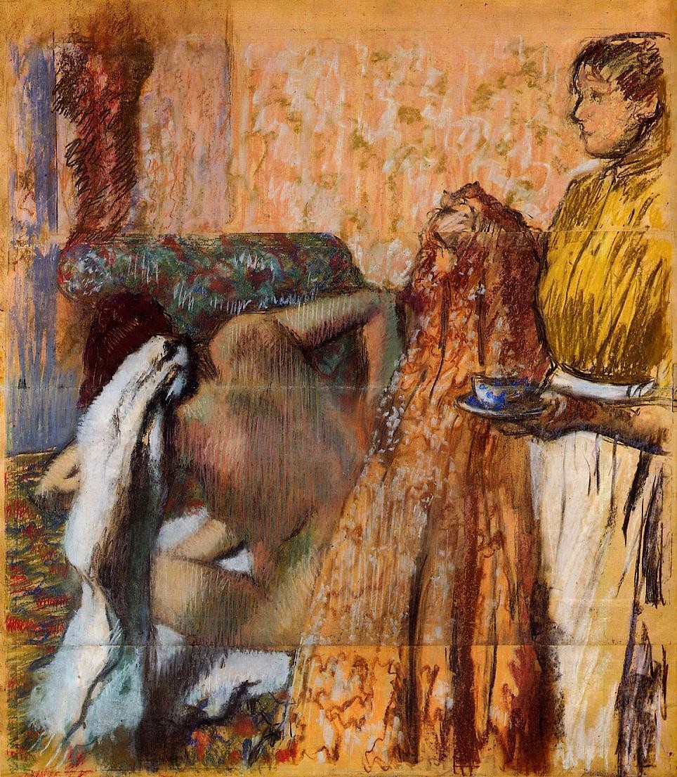 Breakfast after Bath by Edgar Degas