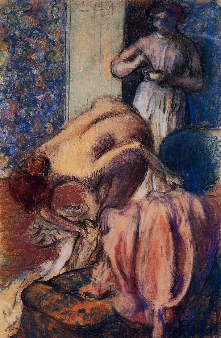 Breakfast after Bathing by Edgar Degas