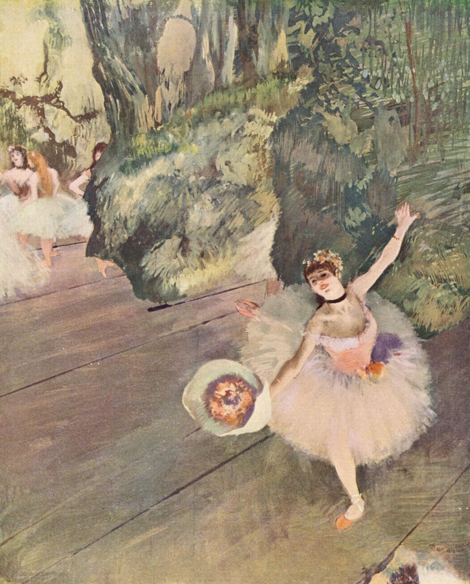Dancer with a bouquet of flowers (The Star of the ballet) by Edgar Degas