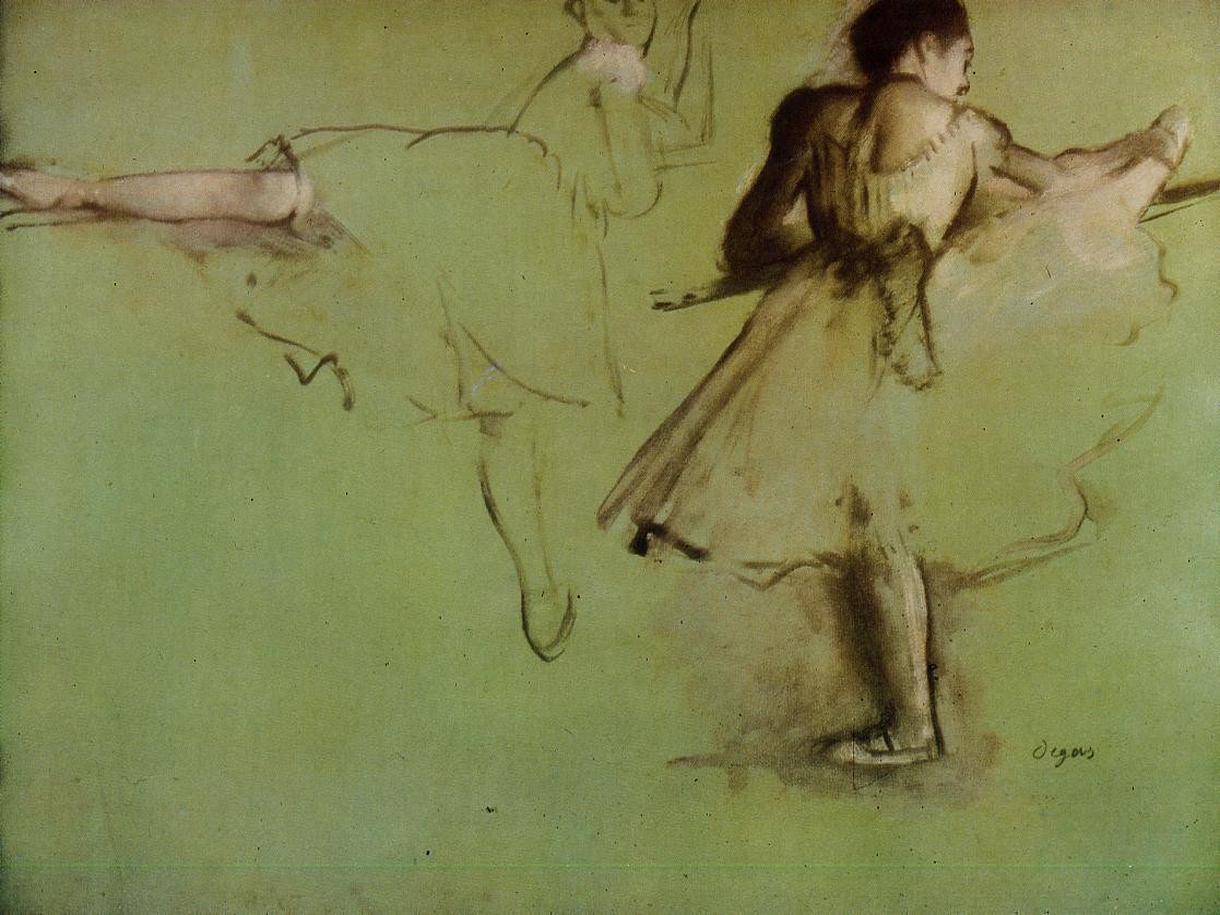 Dancers at the Barre (study) by Edgar Degas
