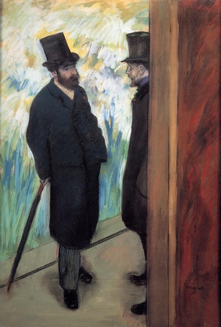 Friends at the Theatre, Ludovic Halevy and Albert Cave by Edgar Degas