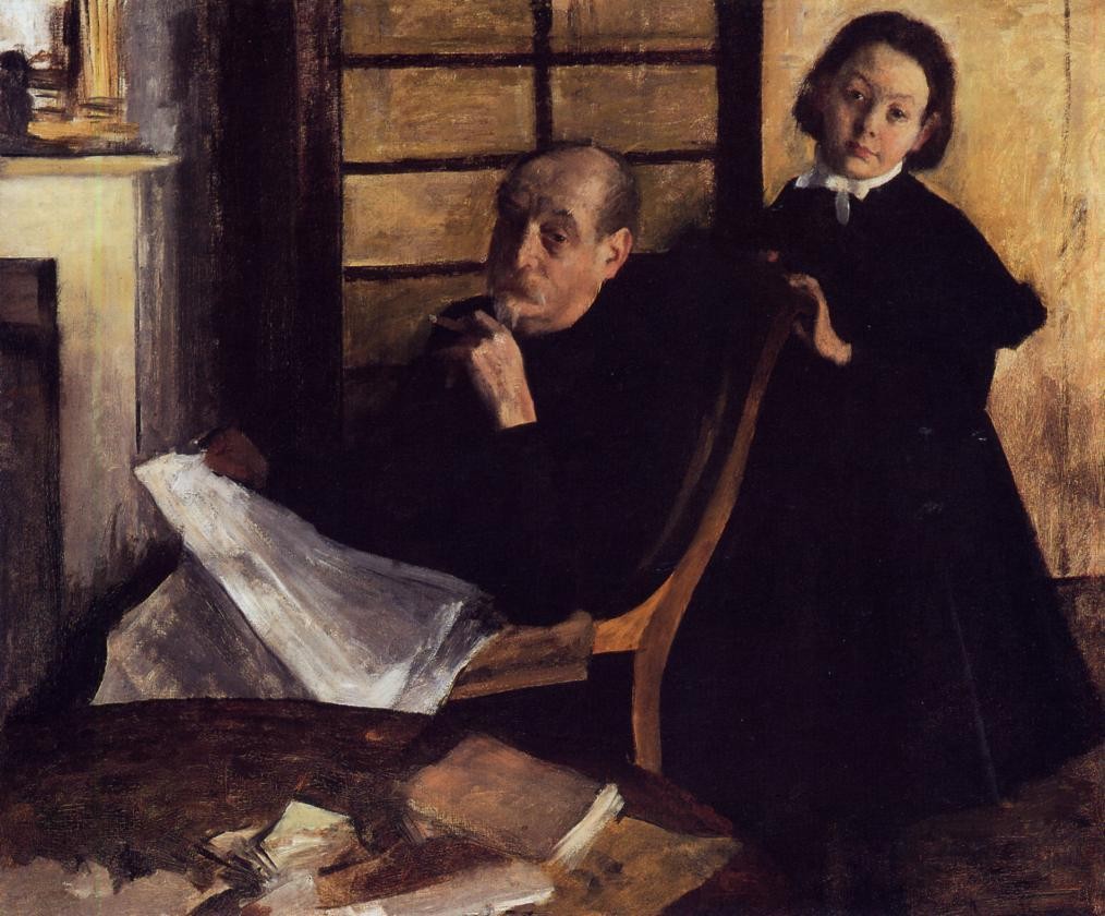 Henri De Gas and His Neice, Lucie Degas by Edgar Degas