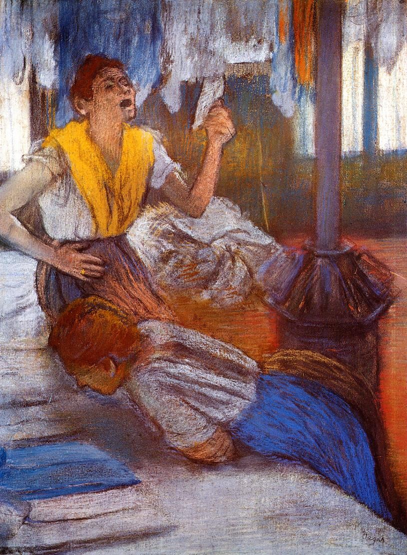 In a Laundry by Edgar Degas