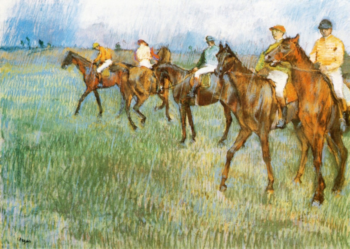Jockeys in the Rain by Edgar Degas