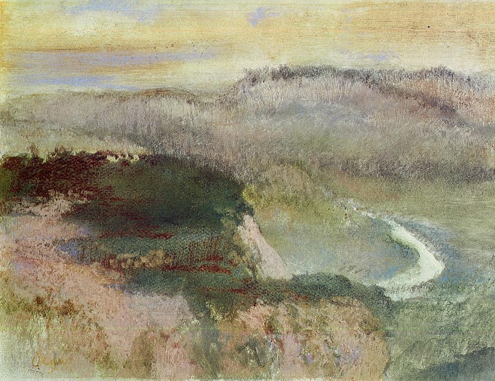 Landscape with Hills by Edgar Degas
