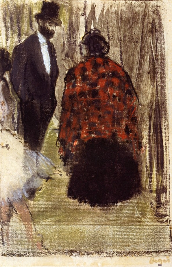 Ludovic Halevy Speaking with Madame Cardinal by Edgar Degas