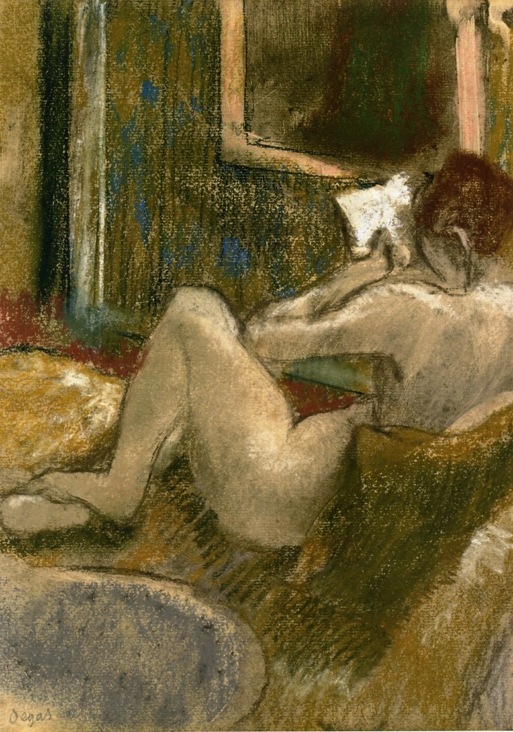 Nude from the Rear, Reading by Edgar Degas