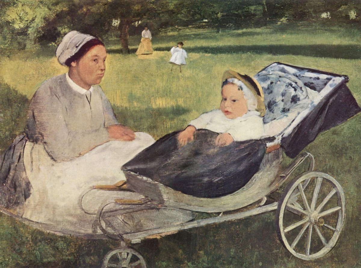 Portrait of Henri Valpincon as a child with a governess by Edgar Degas