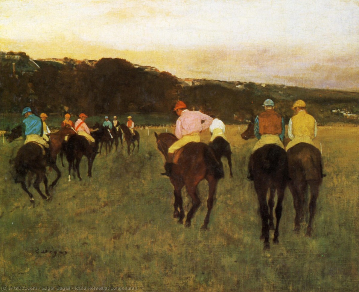 Racehorses at Longchamp by Edgar Degas