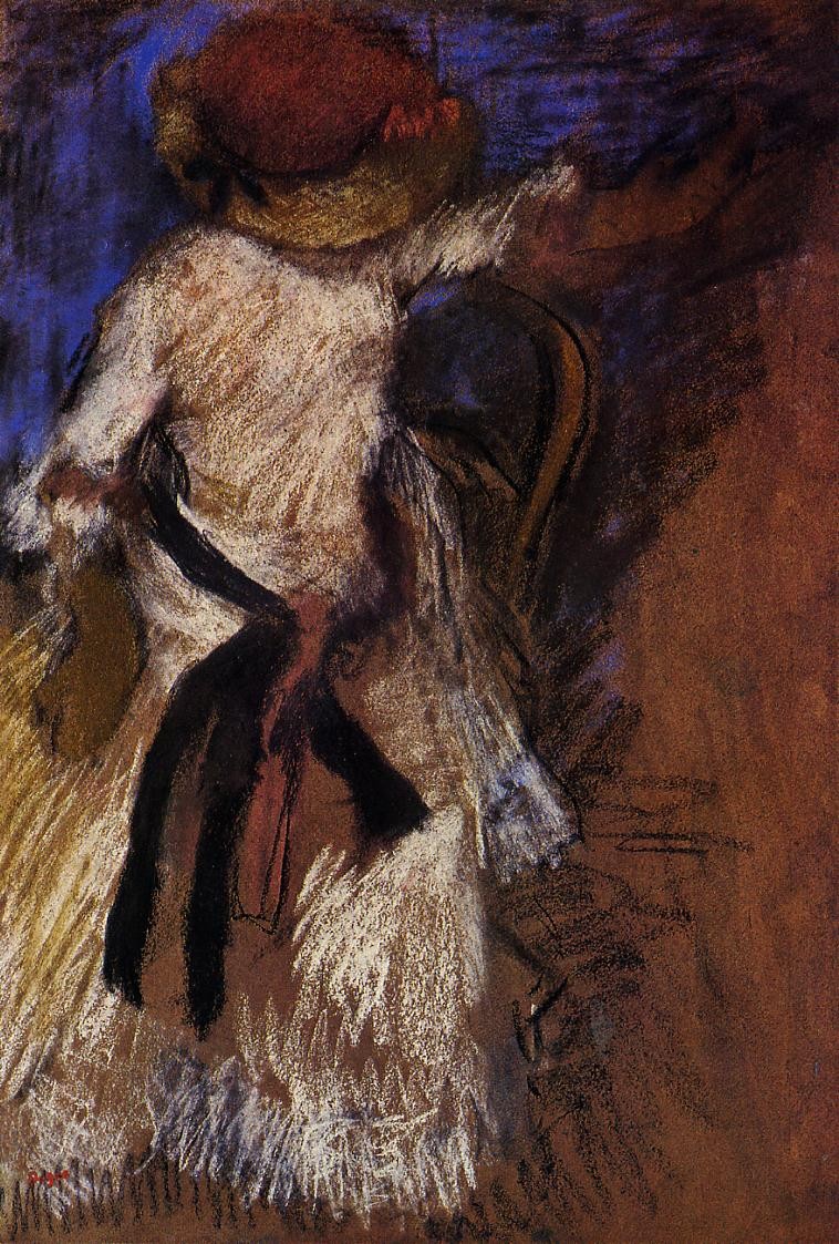 Seated Woman in a White Dress by Edgar Degas