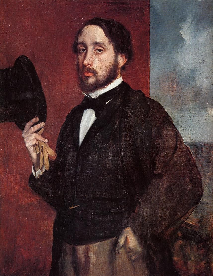 Self Portrait Saluting by Edgar Degas