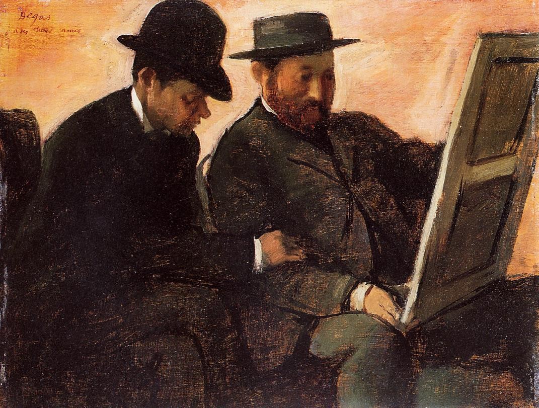 The Amateurs (Paul Lafond and Alhonse Cherfils Examening a Painting) by Edgar Degas