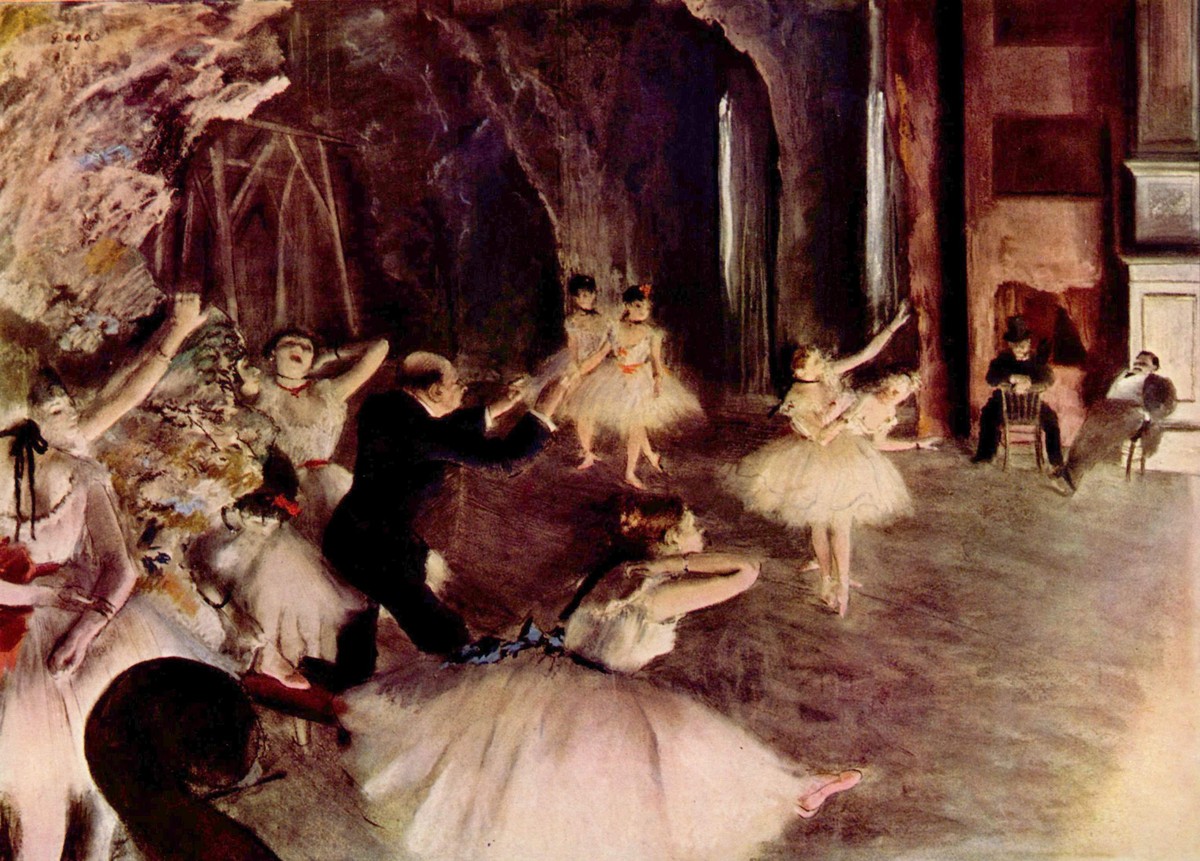 The Rehearsal of the Ballet on Stage by Edgar Degas