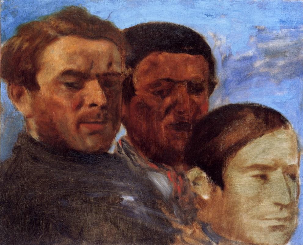 Three Heads by Edgar Degas