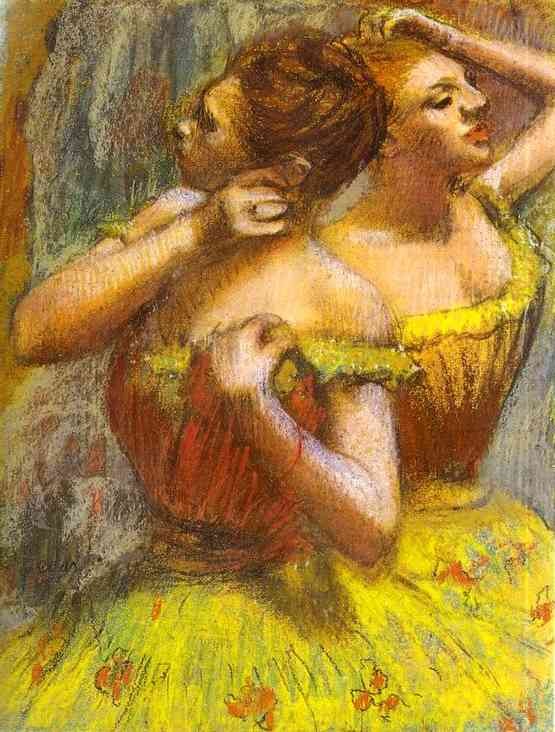 Two Dancers (pastel on paper) by Edgar Degas