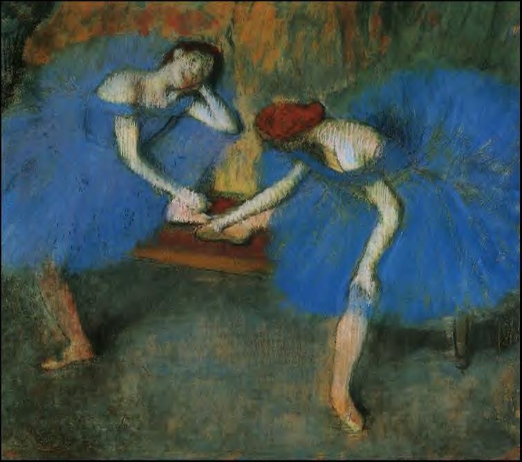 Two Dancers in Blue by Edgar Degas