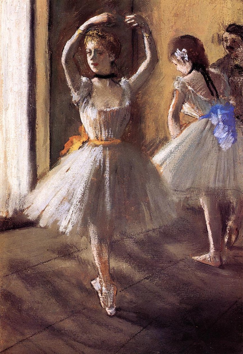 Two Dancers in the Studio (Dance School) by Edgar Degas