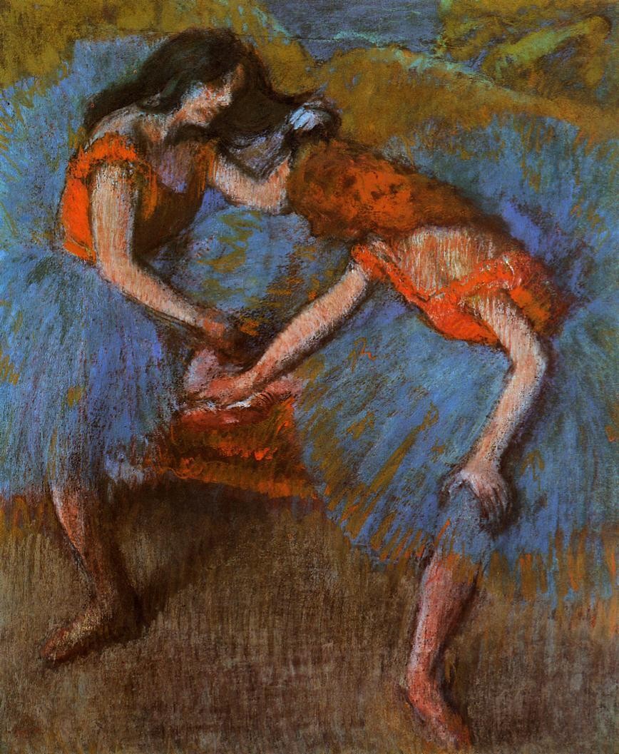 Two Dancers with Yellow Corsages by Edgar Degas