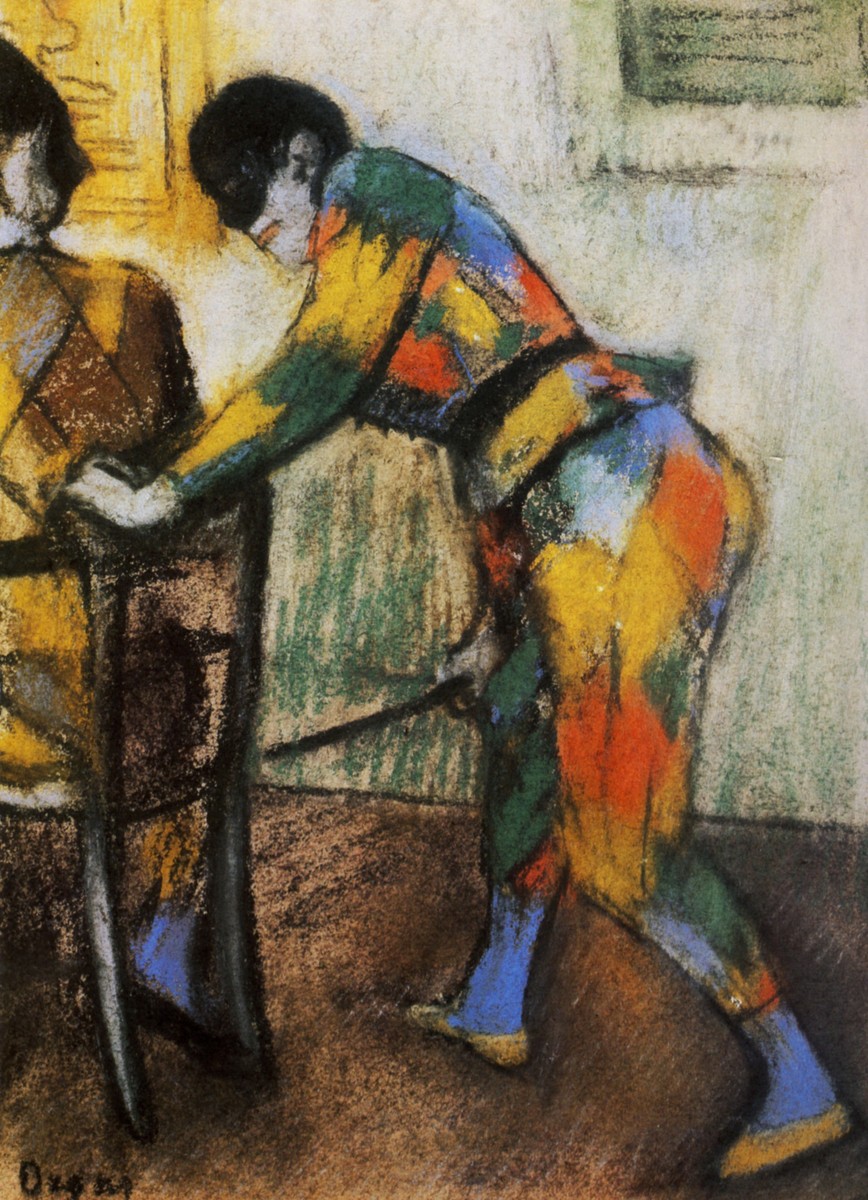 Two harlequins by Edgar Degas