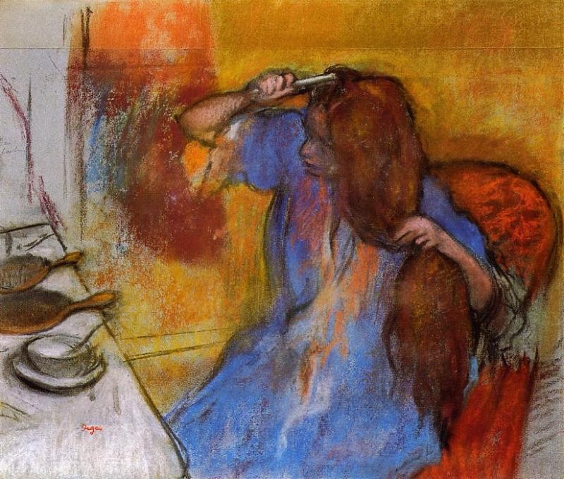 Woman Brushing Her Hair by Edgar Degas