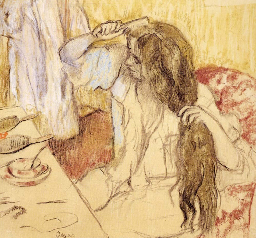 Woman Brushing Her Hair by Edgar Degas