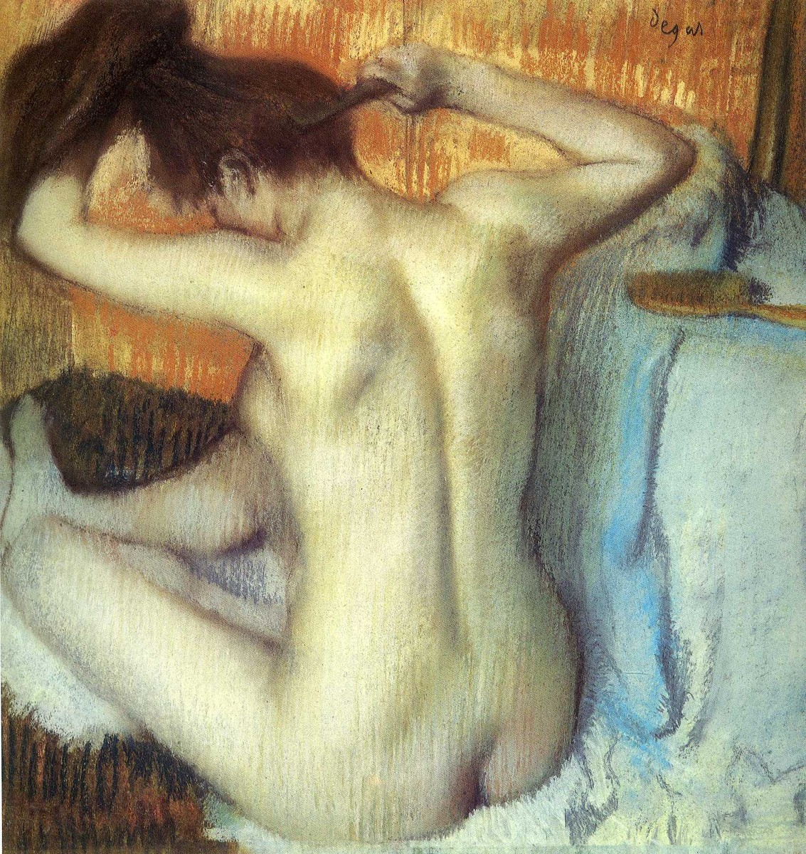 Woman Combing Her Hair by Edgar Degas