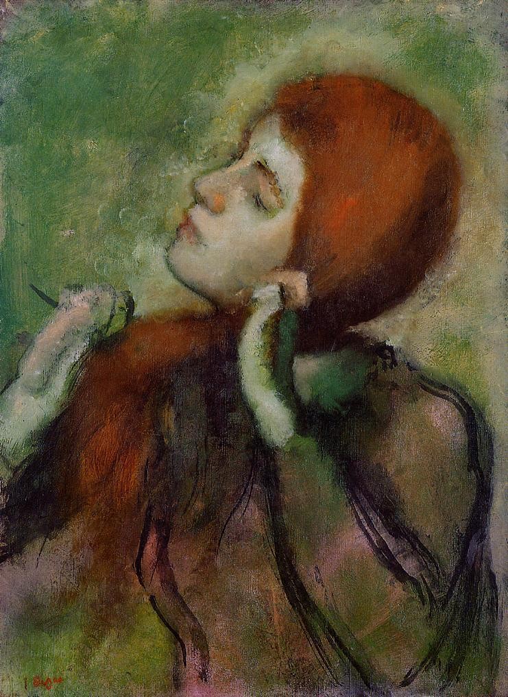 Woman Combing Her Hair by Edgar Degas