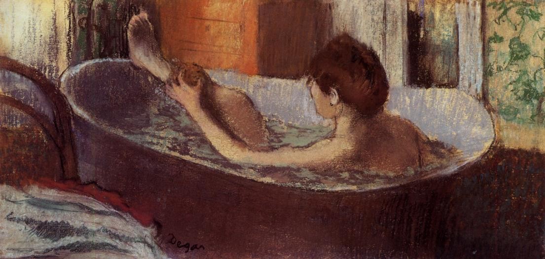 Woman in a Bath Sponging Her Leg by Edgar Degas