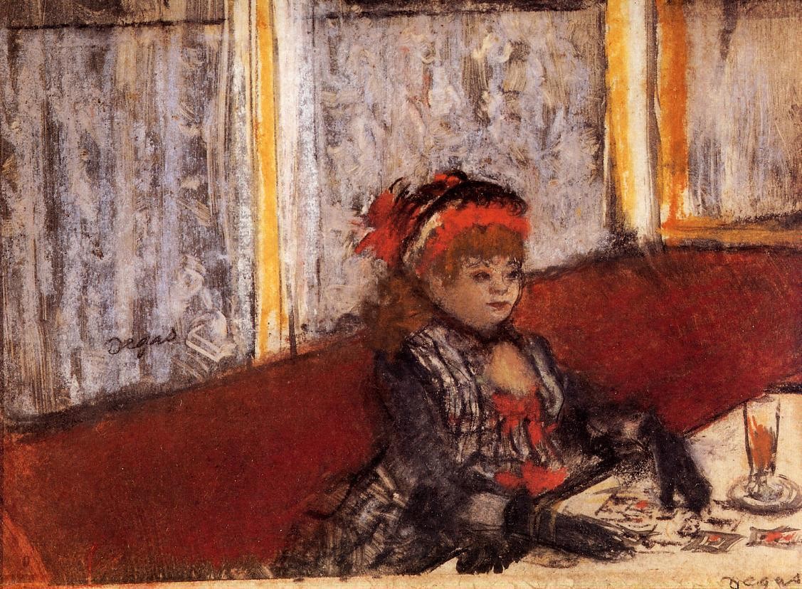 Woman in a Café by Edgar Degas
