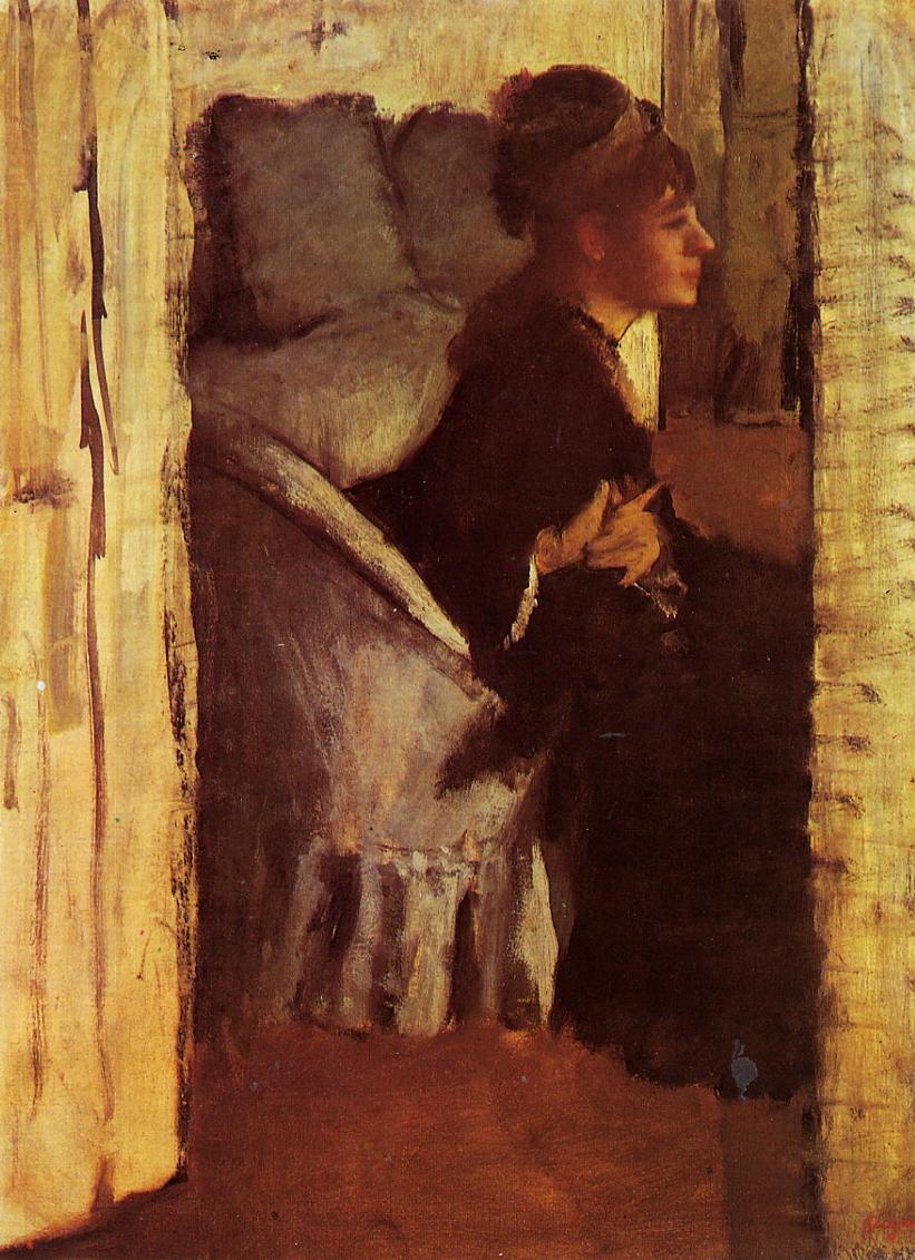 Woman Putting on her Gloves by Edgar Degas