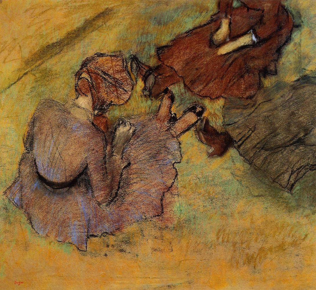 Woman Seated on the Grass by Edgar Degas