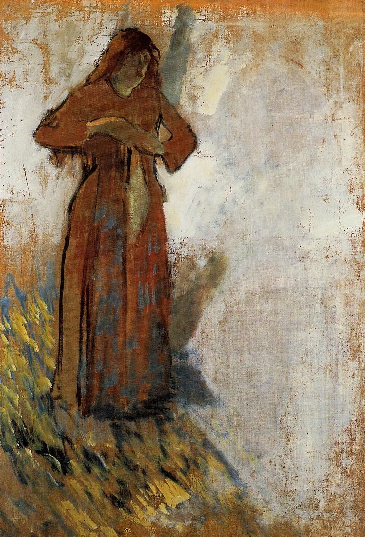 Woman with Loose Red Hair by Edgar Degas