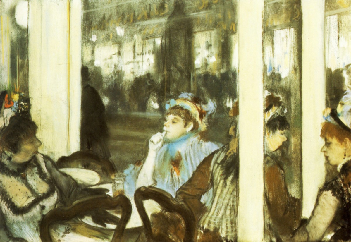 Women on a Cafe Terrace by Edgar Degas