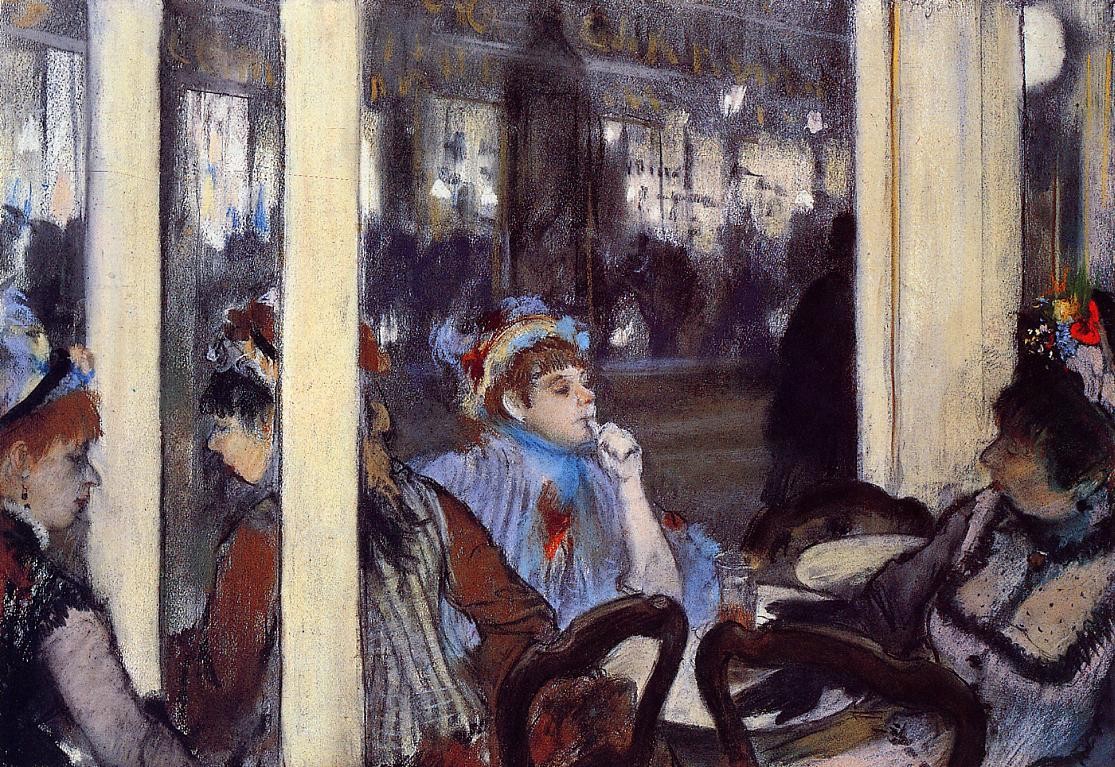 Women on a Cafe Terrace in the Evening by Edgar Degas
