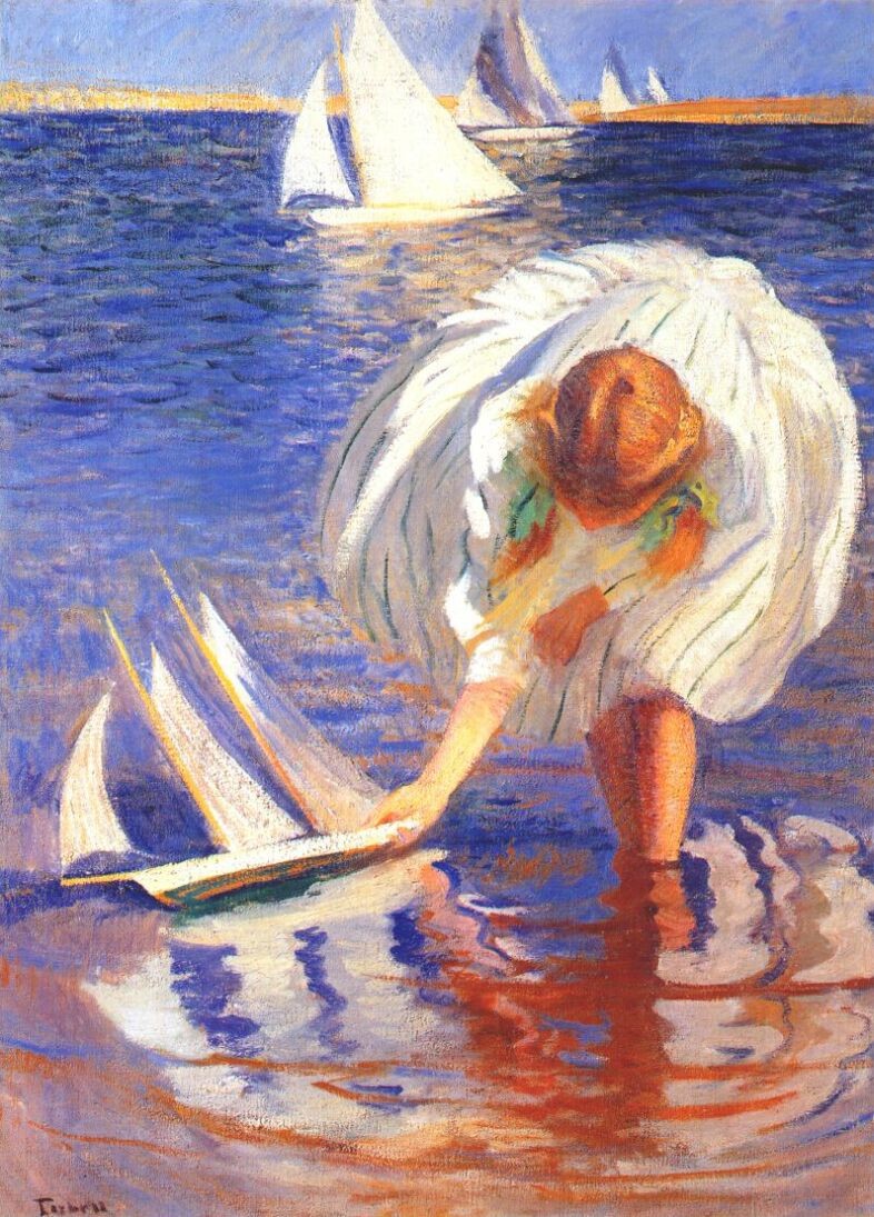 Girl with Sailboat by Edmund Charles Tarbell