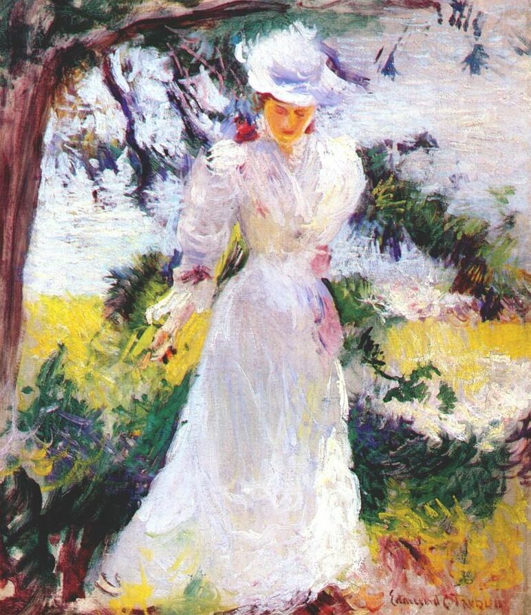 My Wife Emeline in a Garden by Edmund Charles Tarbell
