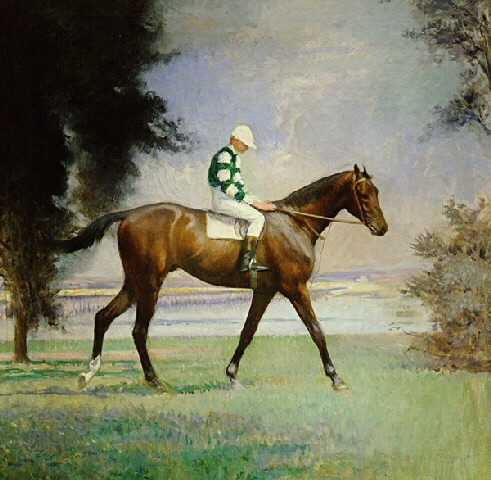 Thoroughbred with Jockey up by Edmund Charles Tarbell