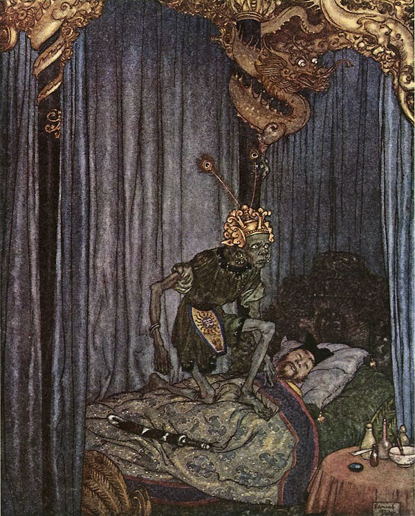 Death Listened to the Nightingale - The Nightingale by Edmund Dulac