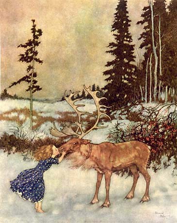 Gerda and the Reindeer by Edmund Dulac