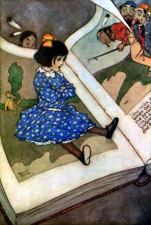 Little Girl in a Book - illustration to Fairies I Have Met by Edmund Dulac
