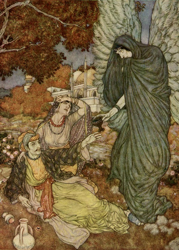 The Angel of the drink of Darkness, The Rubaiyat of Omar Khayyam by Edmund Dulac