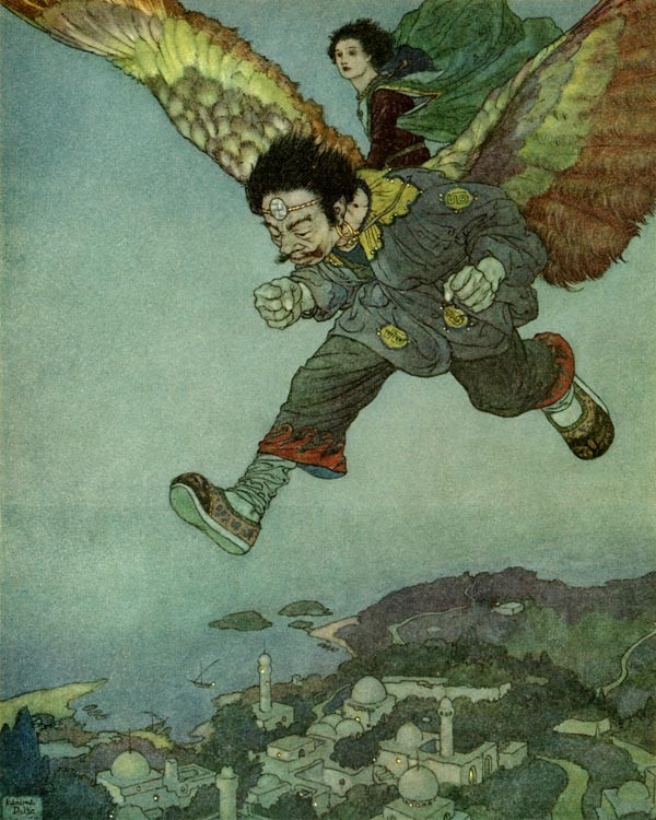 The Eastwind flew faster still (from The Garden of Paradise) by Edmund Dulac