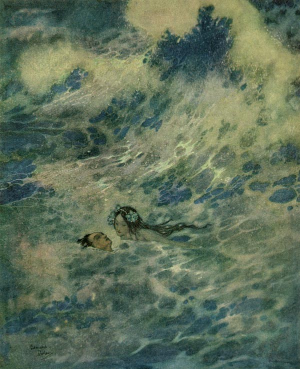 The Little Mermaid Saved the Prince by Edmund Dulac