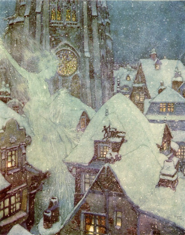 The Snow Queen Flies Through the Winter's Night by Edmund Dulac