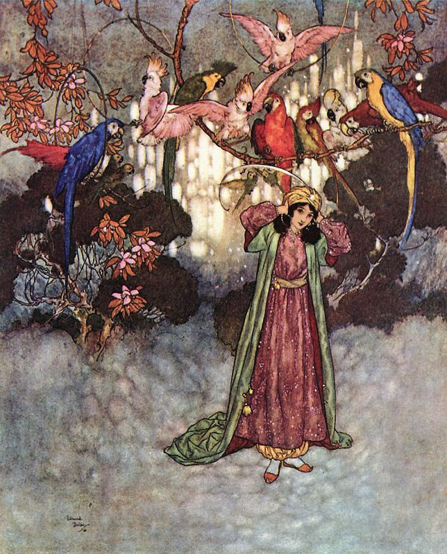 They began to scream and chatter, from Beauty and the Beast by Edmund Dulac