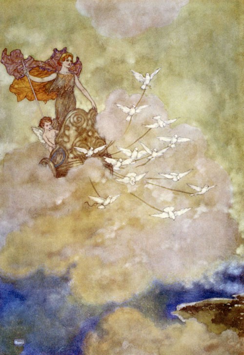 Venus in her Chariot - from The Tempest by Edmund Dulac