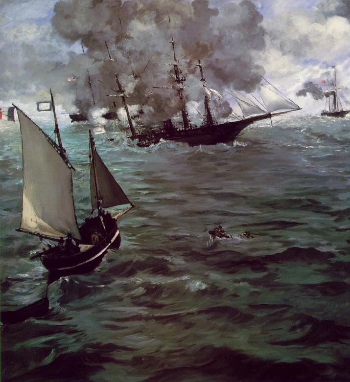 Battle of Kearsage and Alabama by Edouard Manet