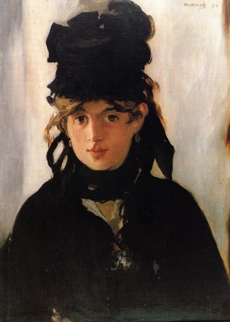 Berthe Morisot with a bouquet of violets by Edouard Manet